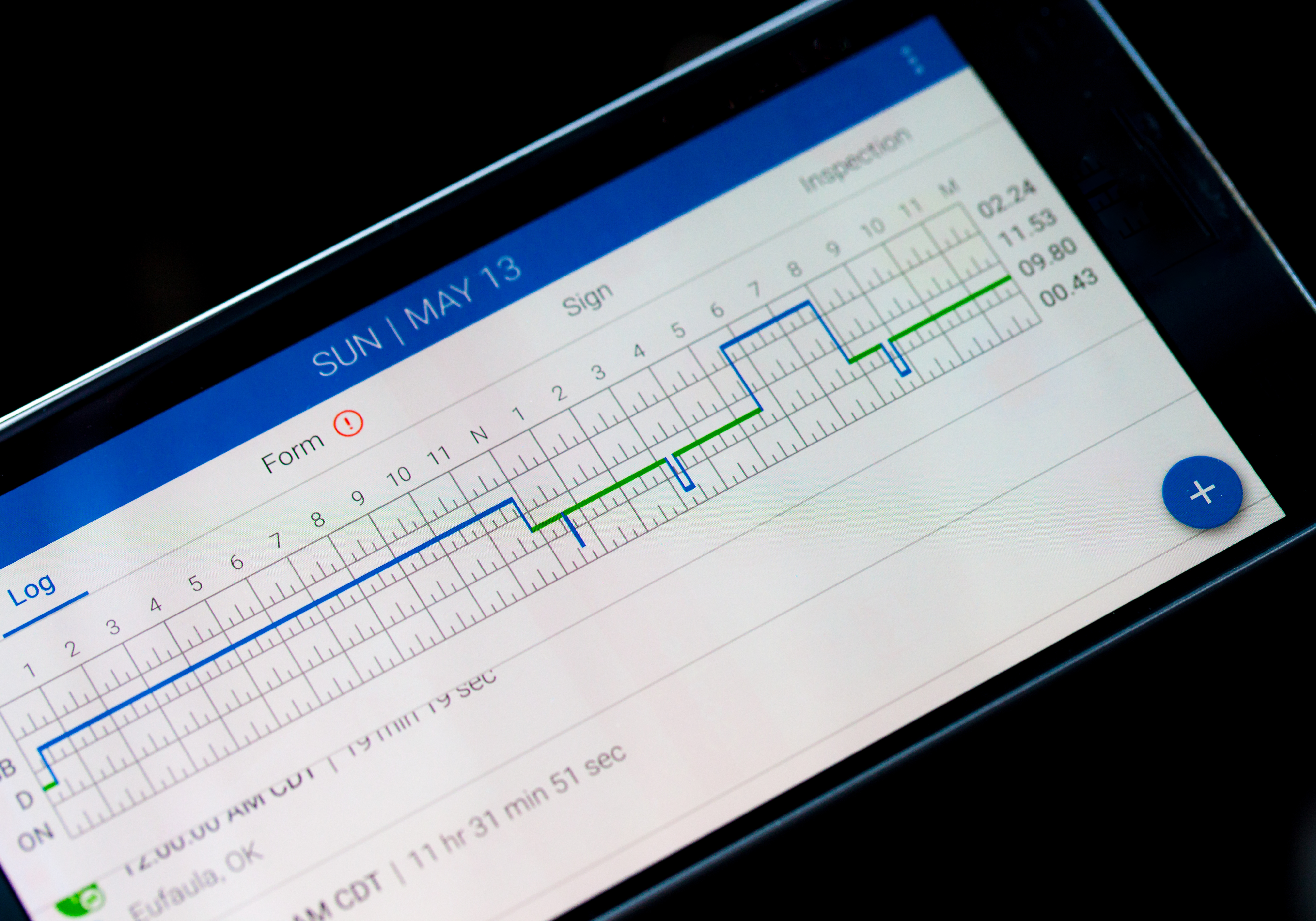 Electronic logging device dashboard used for DOT compliance